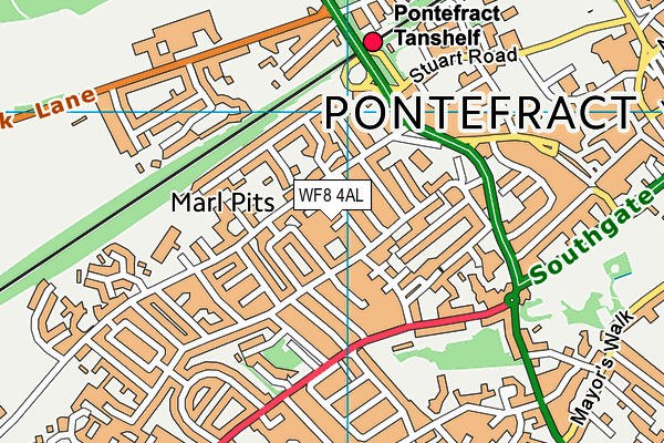 WF8 4AL map - OS VectorMap District (Ordnance Survey)