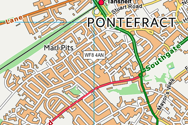 WF8 4AN map - OS VectorMap District (Ordnance Survey)