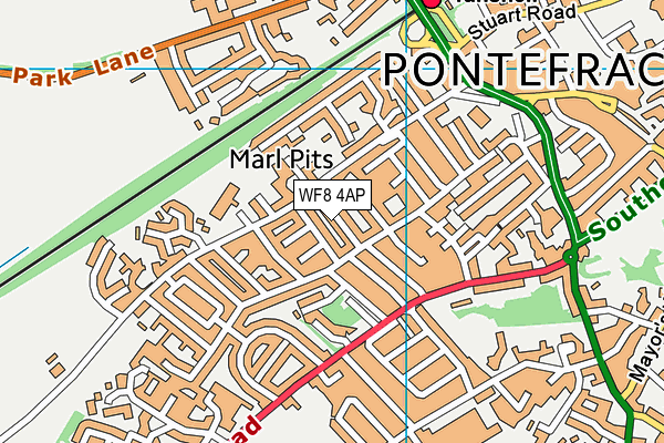 WF8 4AP map - OS VectorMap District (Ordnance Survey)