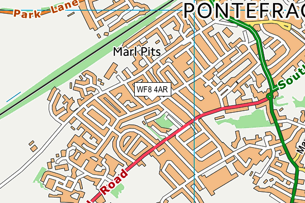 WF8 4AR map - OS VectorMap District (Ordnance Survey)