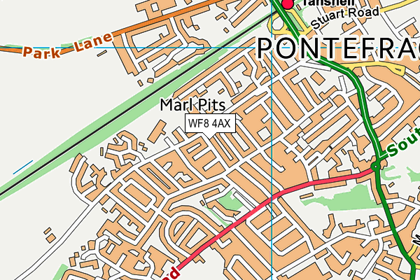 WF8 4AX map - OS VectorMap District (Ordnance Survey)