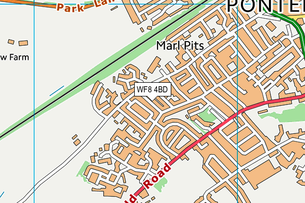 WF8 4BD map - OS VectorMap District (Ordnance Survey)