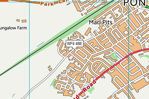 WF8 4BE map - OS VectorMap District (Ordnance Survey)