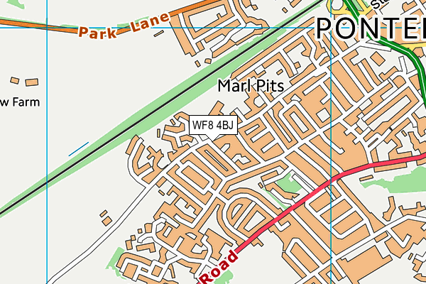 WF8 4BJ map - OS VectorMap District (Ordnance Survey)