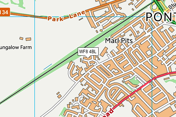 WF8 4BL map - OS VectorMap District (Ordnance Survey)