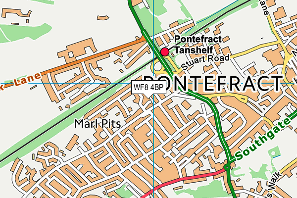 WF8 4BP map - OS VectorMap District (Ordnance Survey)