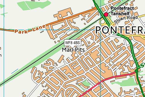 WF8 4BS map - OS VectorMap District (Ordnance Survey)