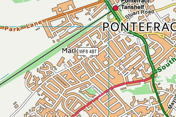 WF8 4BT map - OS VectorMap District (Ordnance Survey)