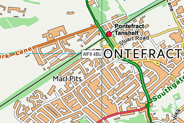 WF8 4BU map - OS VectorMap District (Ordnance Survey)