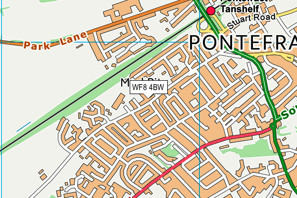 Pontefract Halfpenny Lane Junior, Infant And Nursery School map (WF8 4BW) - OS VectorMap District (Ordnance Survey)