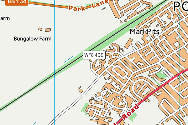 WF8 4DE map - OS VectorMap District (Ordnance Survey)