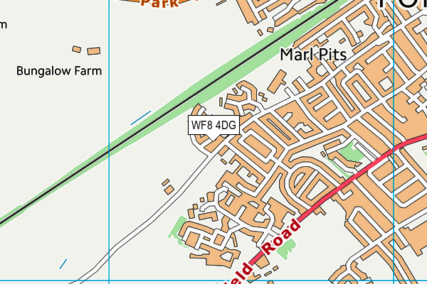 WF8 4DG map - OS VectorMap District (Ordnance Survey)