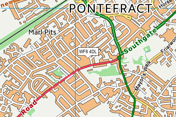 WF8 4DL map - OS VectorMap District (Ordnance Survey)