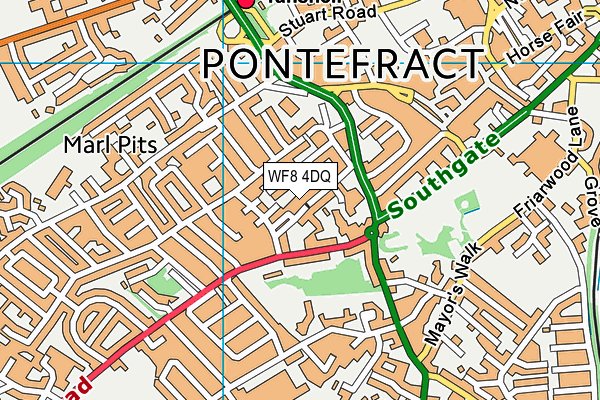 WF8 4DQ map - OS VectorMap District (Ordnance Survey)