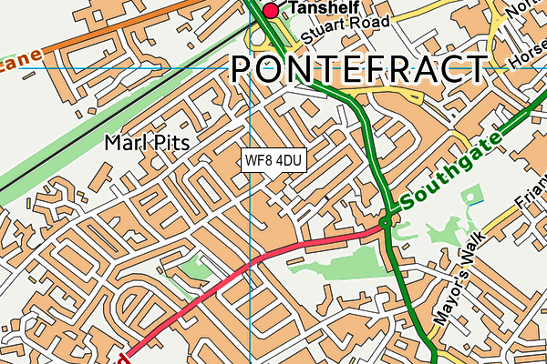 WF8 4DU map - OS VectorMap District (Ordnance Survey)