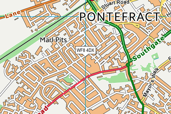 WF8 4DX map - OS VectorMap District (Ordnance Survey)