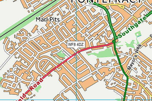 WF8 4DZ map - OS VectorMap District (Ordnance Survey)