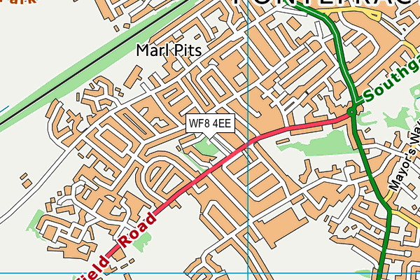 WF8 4EE map - OS VectorMap District (Ordnance Survey)