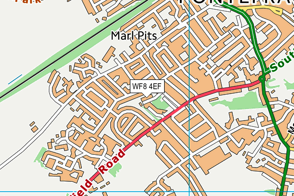 WF8 4EF map - OS VectorMap District (Ordnance Survey)