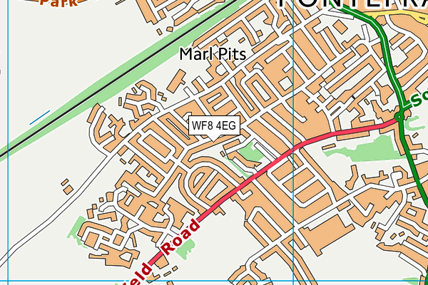 WF8 4EG map - OS VectorMap District (Ordnance Survey)