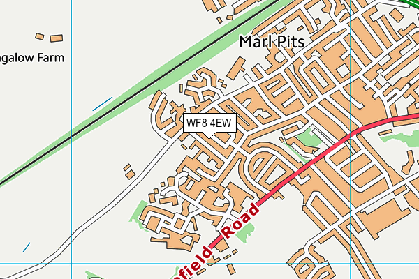 WF8 4EW map - OS VectorMap District (Ordnance Survey)