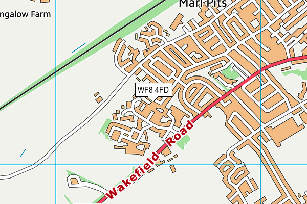 WF8 4FD map - OS VectorMap District (Ordnance Survey)