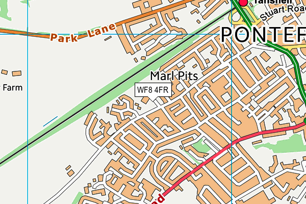 WF8 4FR map - OS VectorMap District (Ordnance Survey)