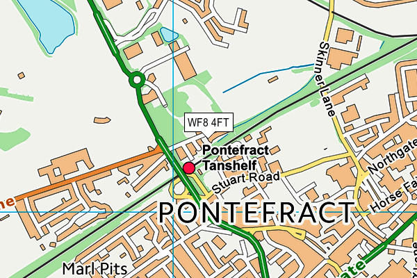 WF8 4FT map - OS VectorMap District (Ordnance Survey)