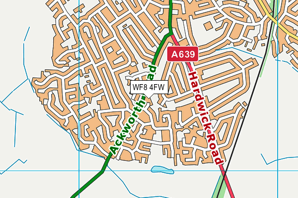 WF8 4FW map - OS VectorMap District (Ordnance Survey)