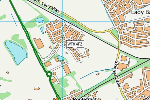 WF8 4FZ map - OS VectorMap District (Ordnance Survey)