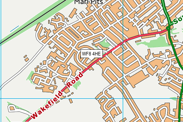 WF8 4HE map - OS VectorMap District (Ordnance Survey)