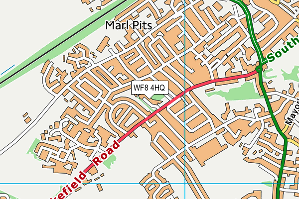 WF8 4HQ map - OS VectorMap District (Ordnance Survey)