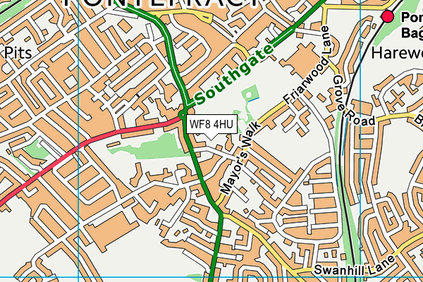 WF8 4HU map - OS VectorMap District (Ordnance Survey)