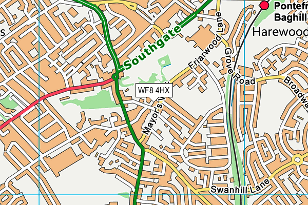 WF8 4HX map - OS VectorMap District (Ordnance Survey)