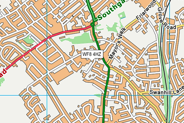 WF8 4HZ map - OS VectorMap District (Ordnance Survey)