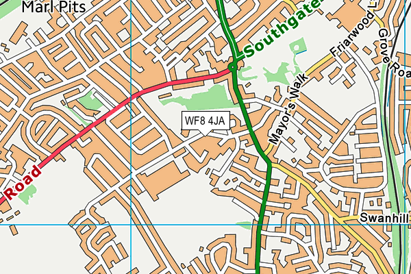 WF8 4JA map - OS VectorMap District (Ordnance Survey)