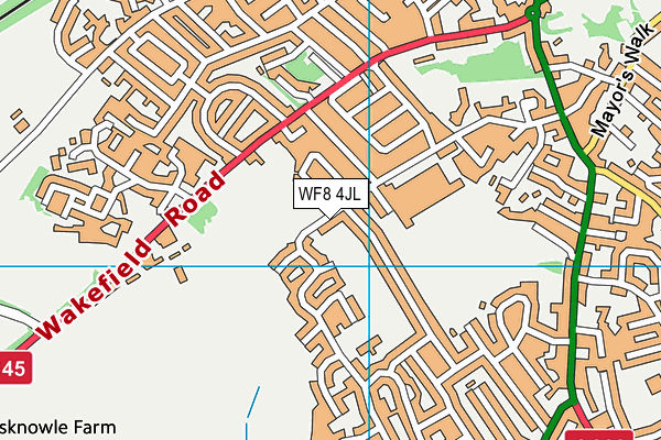 WF8 4JL map - OS VectorMap District (Ordnance Survey)