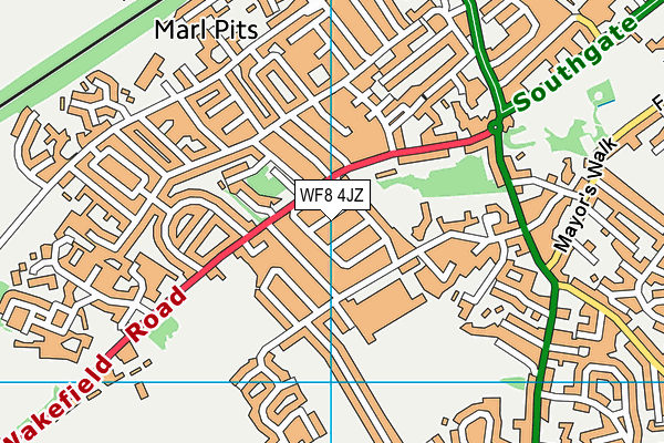 WF8 4JZ map - OS VectorMap District (Ordnance Survey)