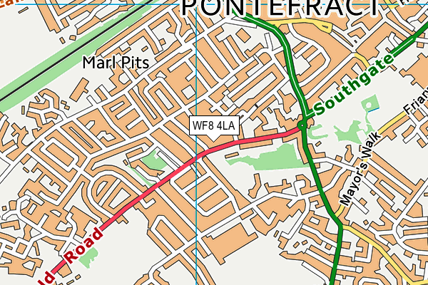 WF8 4LA map - OS VectorMap District (Ordnance Survey)