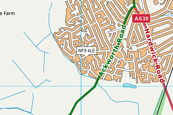 WF8 4LE map - OS VectorMap District (Ordnance Survey)