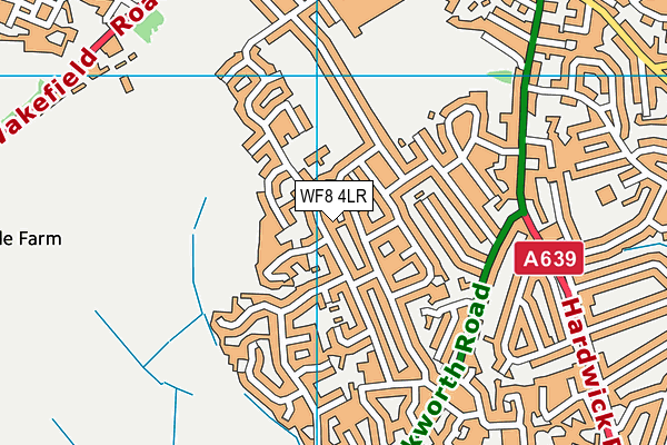 WF8 4LR map - OS VectorMap District (Ordnance Survey)