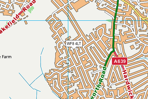 WF8 4LT map - OS VectorMap District (Ordnance Survey)