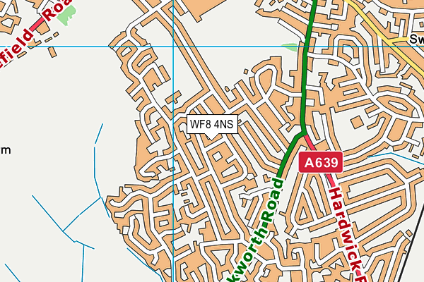 WF8 4NS map - OS VectorMap District (Ordnance Survey)