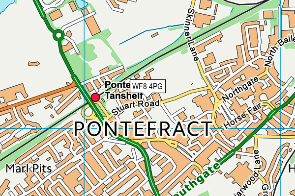 WF8 4PG map - OS VectorMap District (Ordnance Survey)