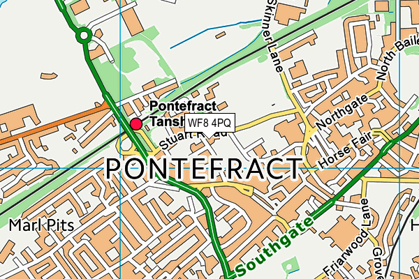 Pontefract Squash & Leisure Club map (WF8 4PQ) - OS VectorMap District (Ordnance Survey)