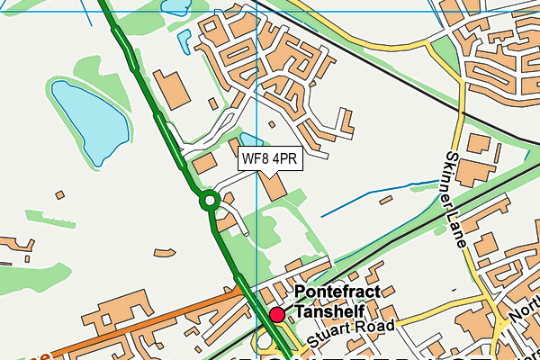 WF8 4PR map - OS VectorMap District (Ordnance Survey)