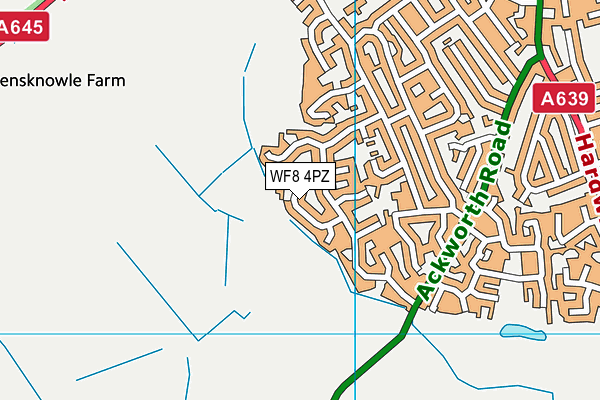 WF8 4PZ map - OS VectorMap District (Ordnance Survey)