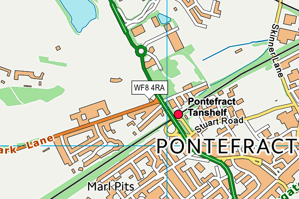 Pontefract Park map (WF8 4RA) - OS VectorMap District (Ordnance Survey)