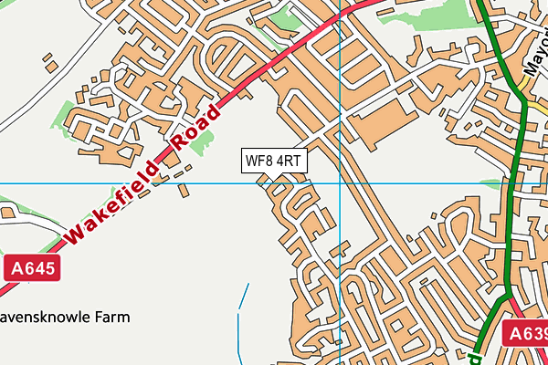 WF8 4RT map - OS VectorMap District (Ordnance Survey)