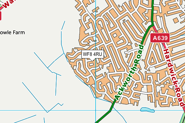 WF8 4RU map - OS VectorMap District (Ordnance Survey)